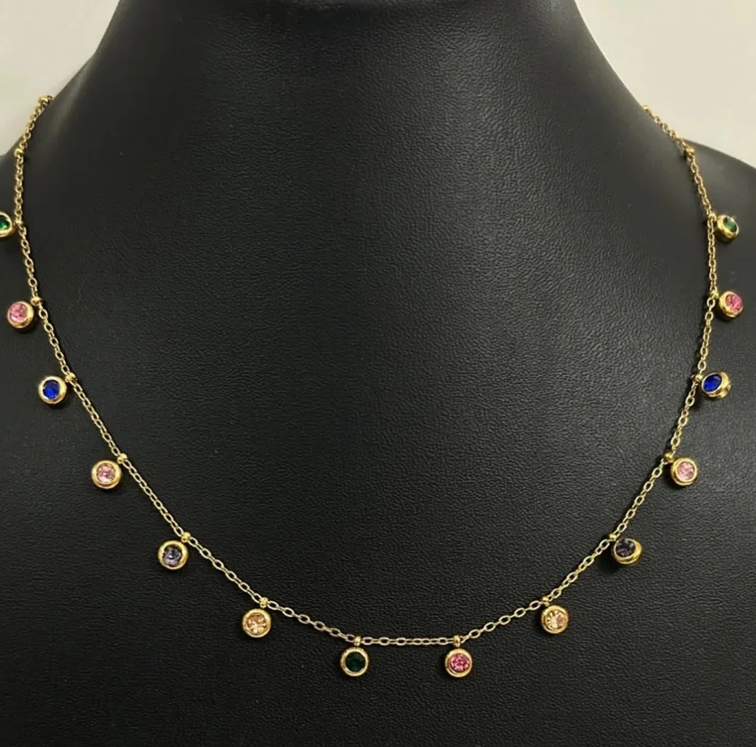 antitarnish charm stone neclace