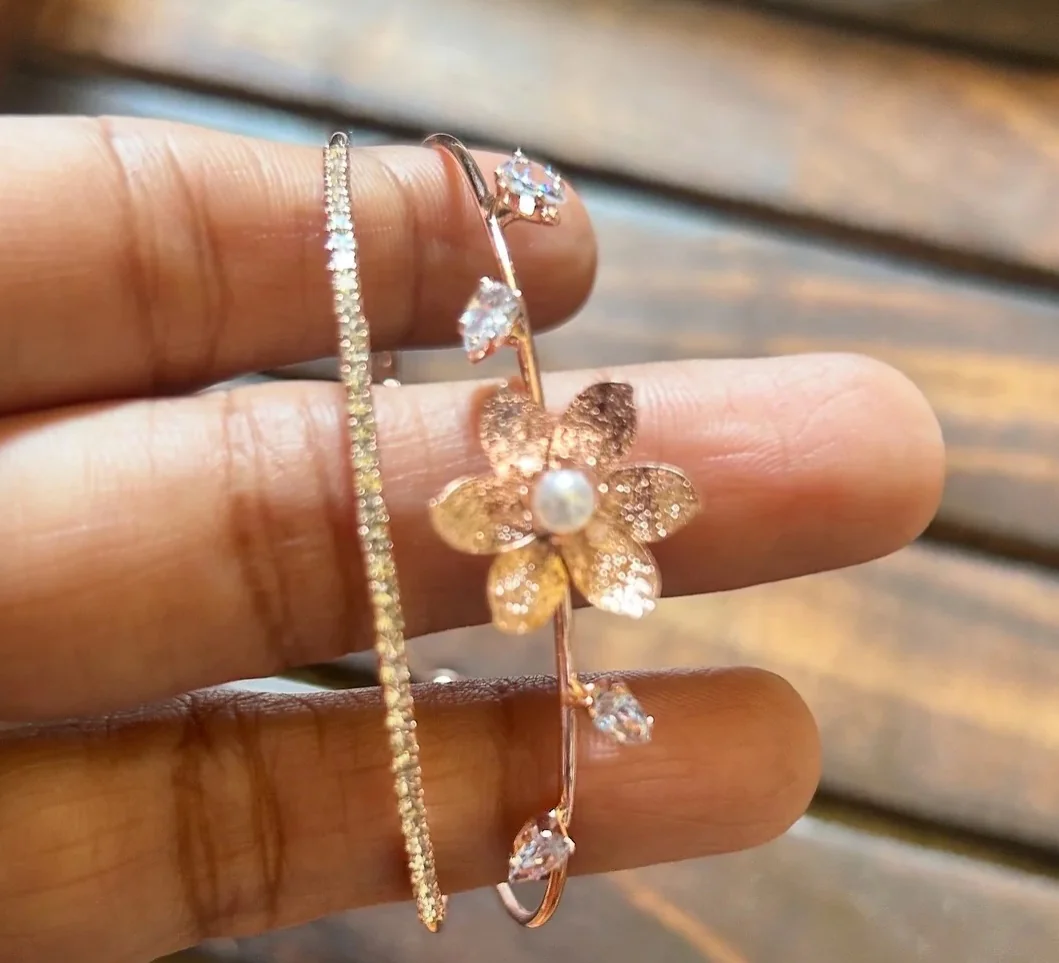 Rose gold kada bracelet